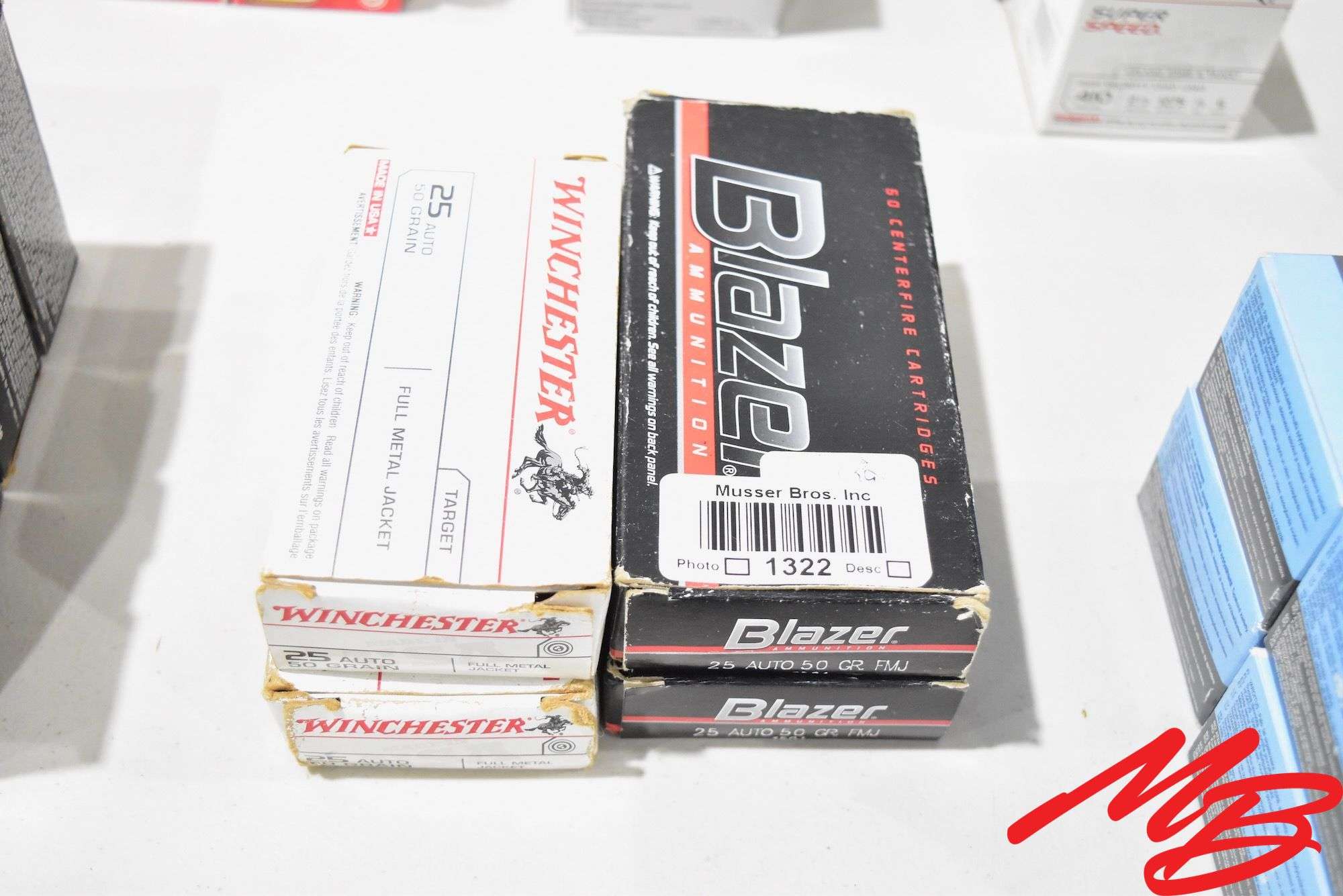 Asst 25 Auto Ammo, 50gr FMJ (Aprox 180rds)