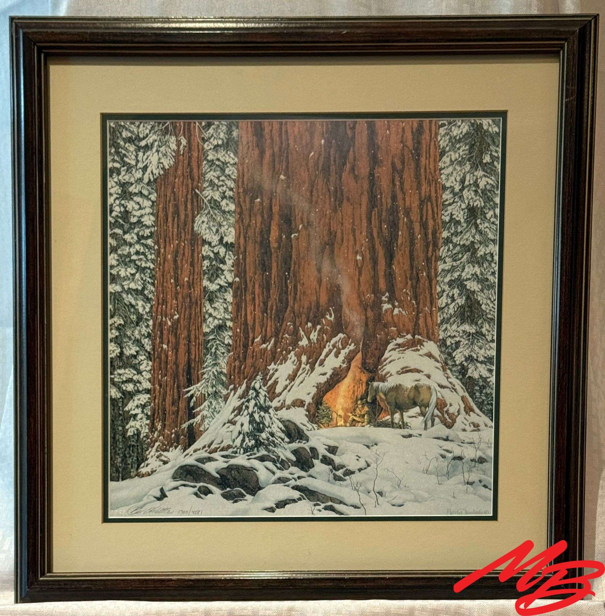 "Christmas Day, Give Or Take a Week" by Bev Doolittle. Print, 1700/4581, Artwork 14-3/4"W x 14-3/4"H