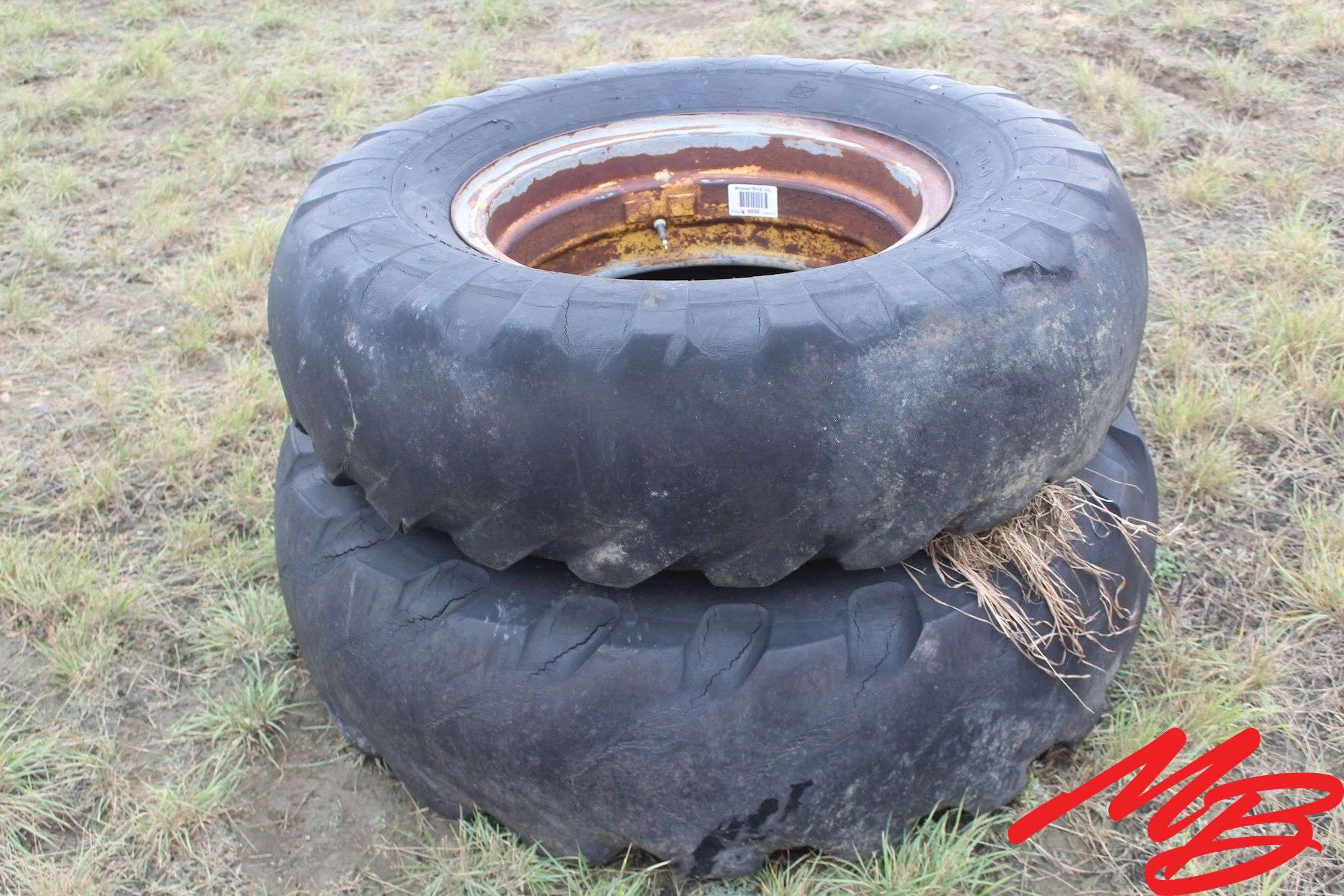 (2) Tires & Rims 13.00-24 TG (pr) Fits Grader