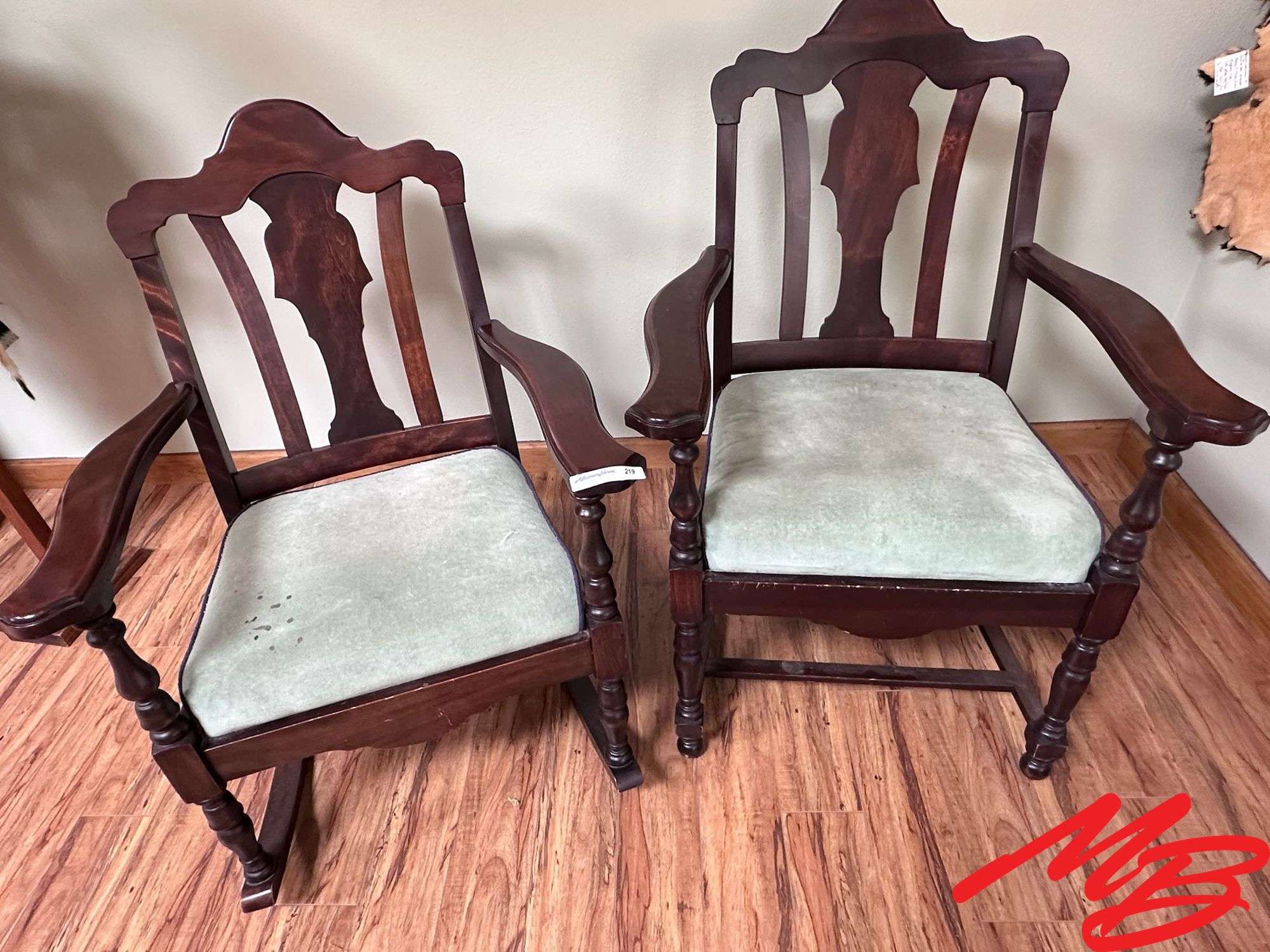 Wood Rocking Chair & Wood Dining Chair
