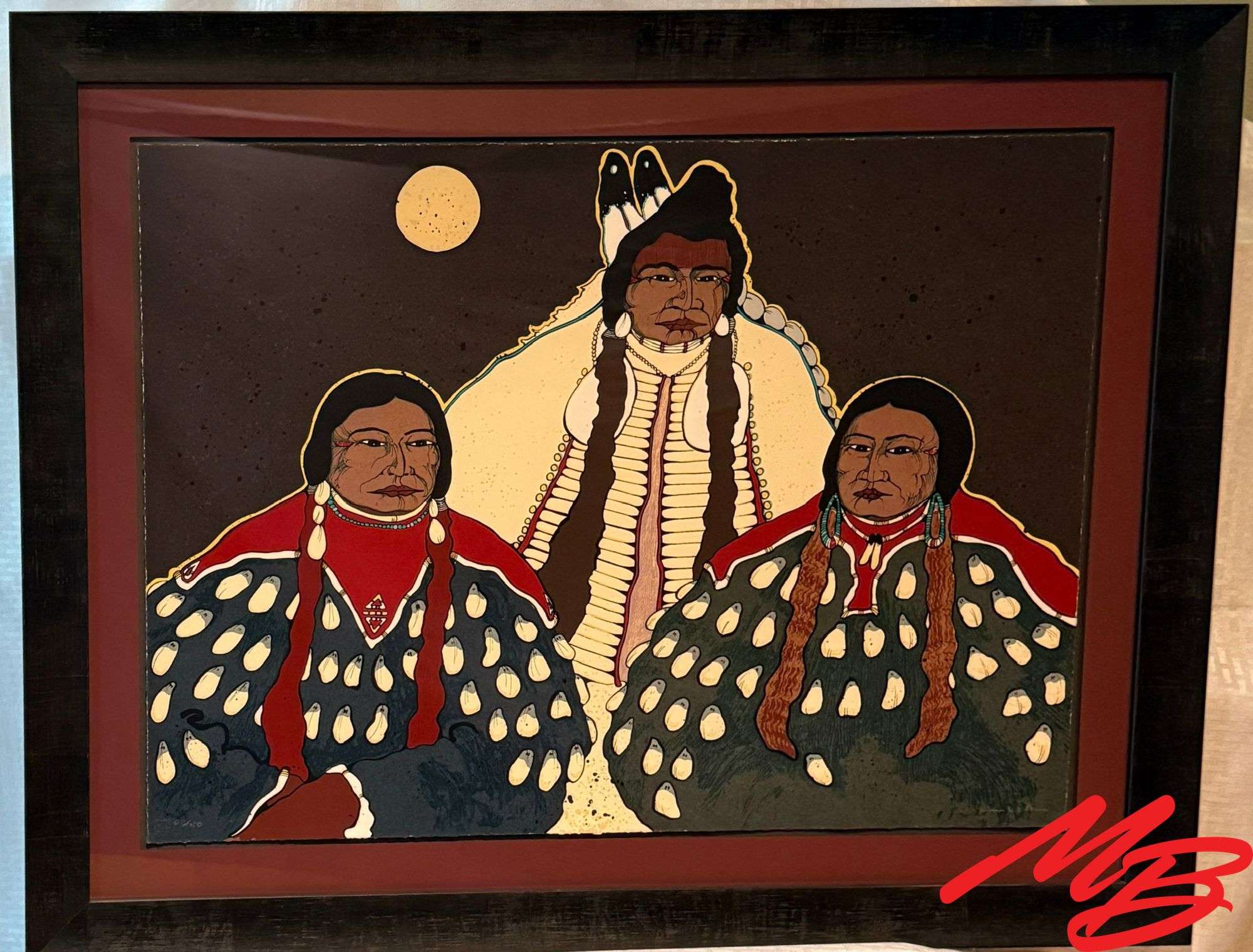 "Chief With Two Women" by Kevin Red Star. 63/150,