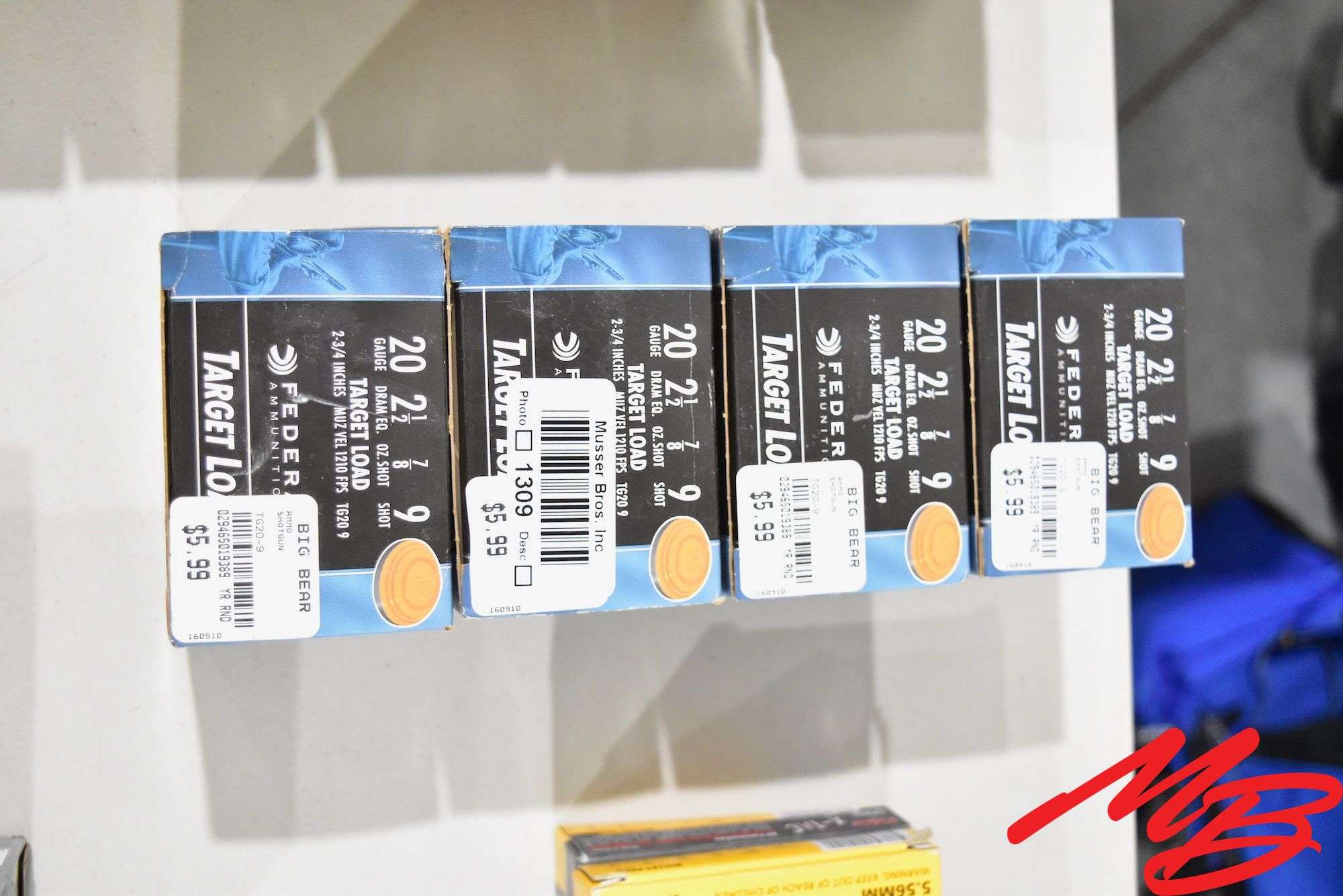 Federal 20ga Shot Shells, 9 Shot (Aprox 100rds)