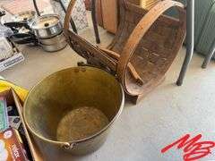 Lightbulbs, Metal Chamber Pot, Wooden Log Holder