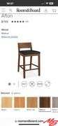 (2) Room and Board Walnut and Leather Bar Stools