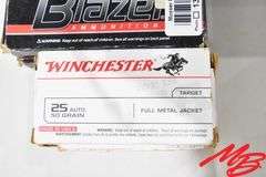 Asst 25 Auto Ammo, 50gr FMJ (Aprox 180rds)