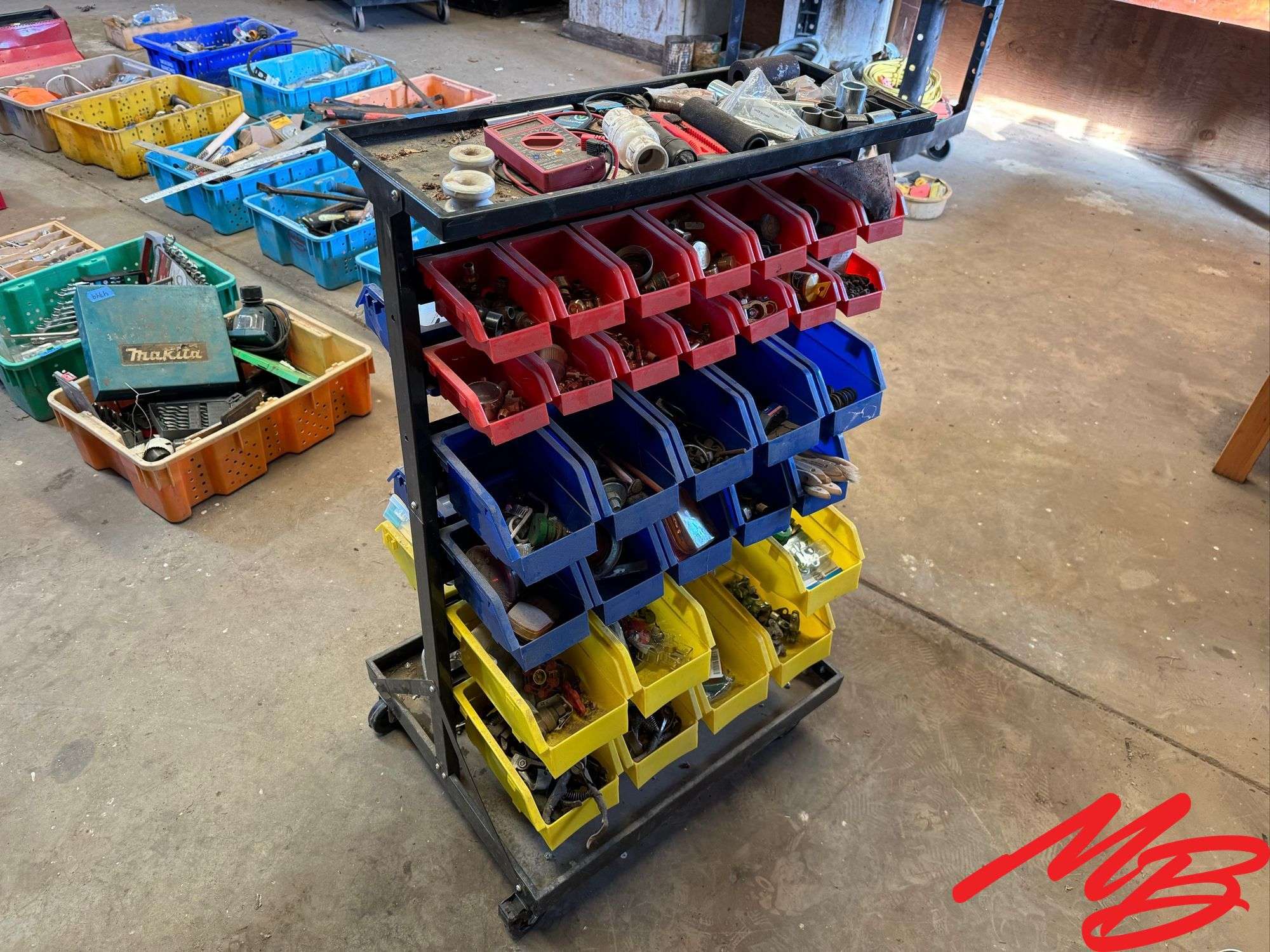 Bolt Organizer on Wheels with Contents