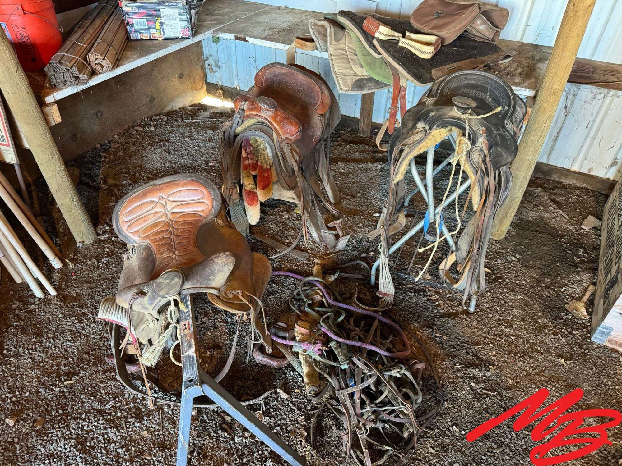Assortment of Saddles & Horse Riding Equipment