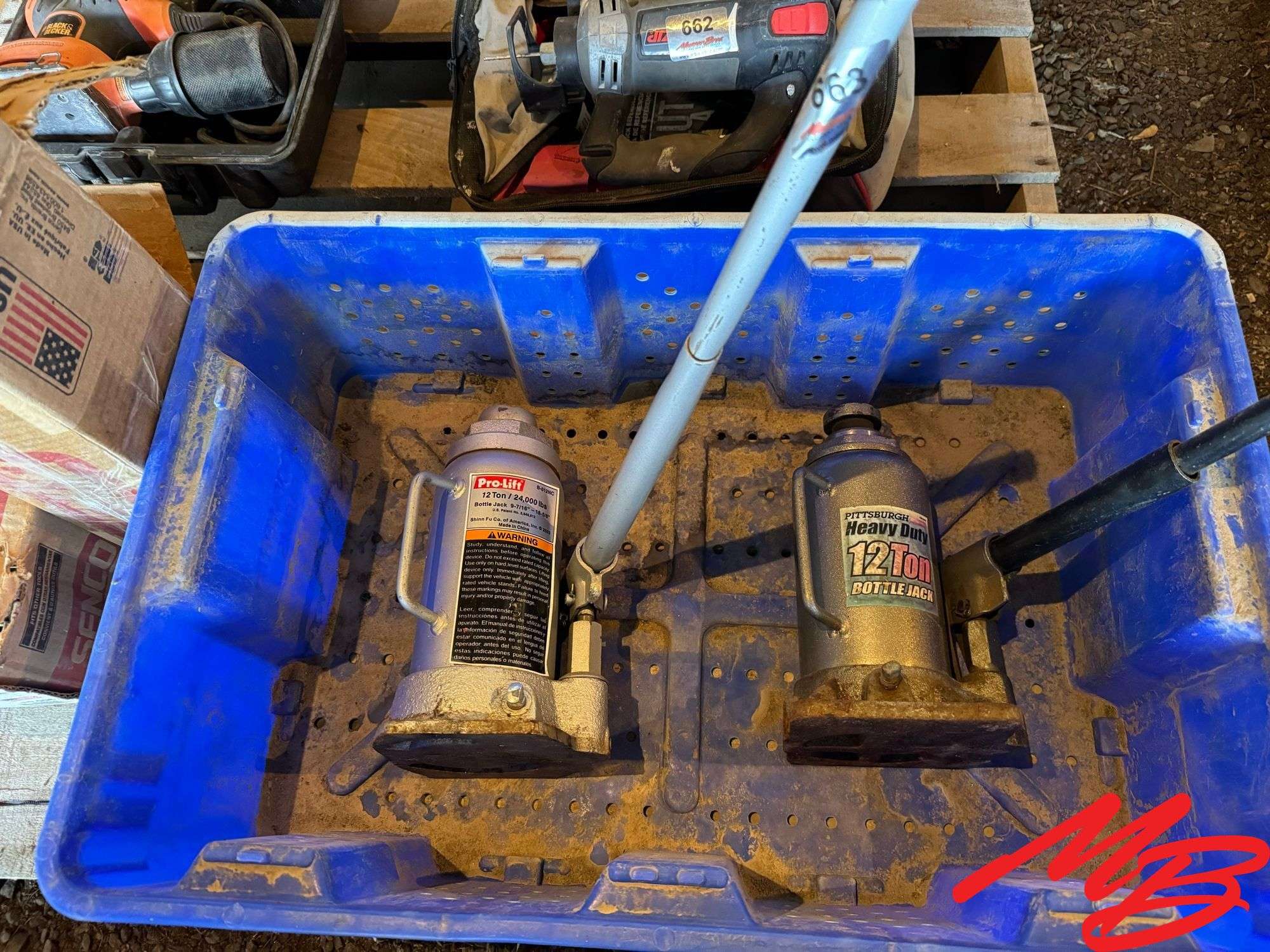 (2) 12 Ton Bottle Jacks