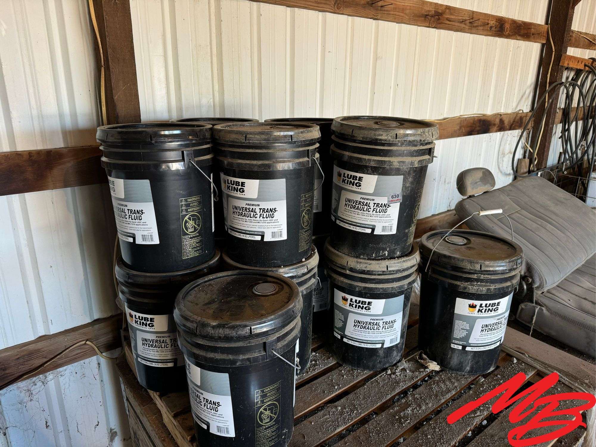 (13) 5 Gallon Buckets of Lube King Trans/Hydraulic Fluid