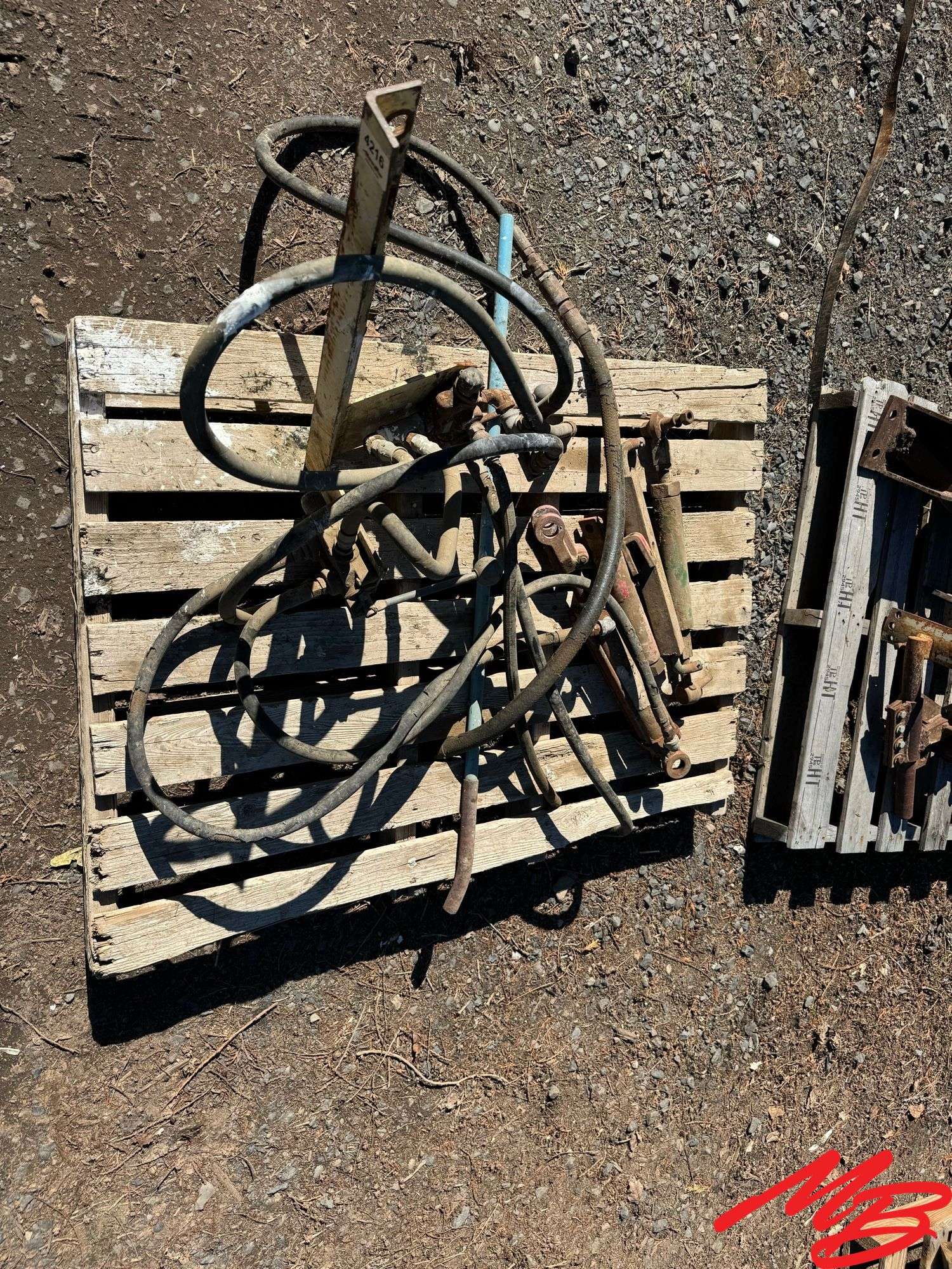 4 Pallets of Hydraulic Cylinders, Blades, Hydraulic Components, Etc.