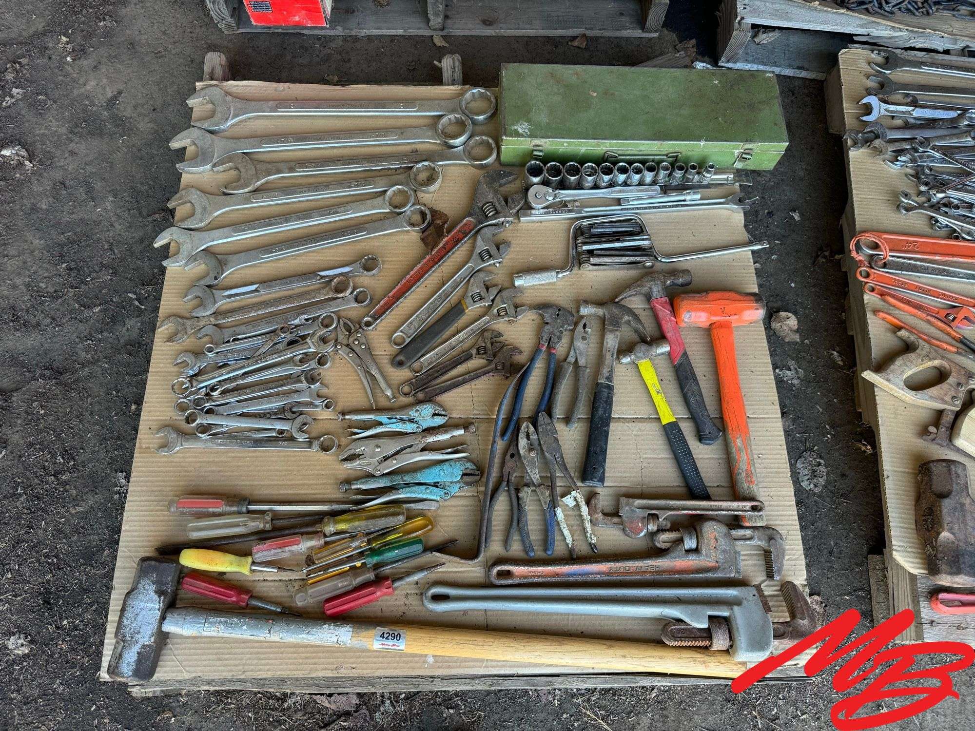 Assortment of Handtools - Wrenches, Hammers, Screw Drivers