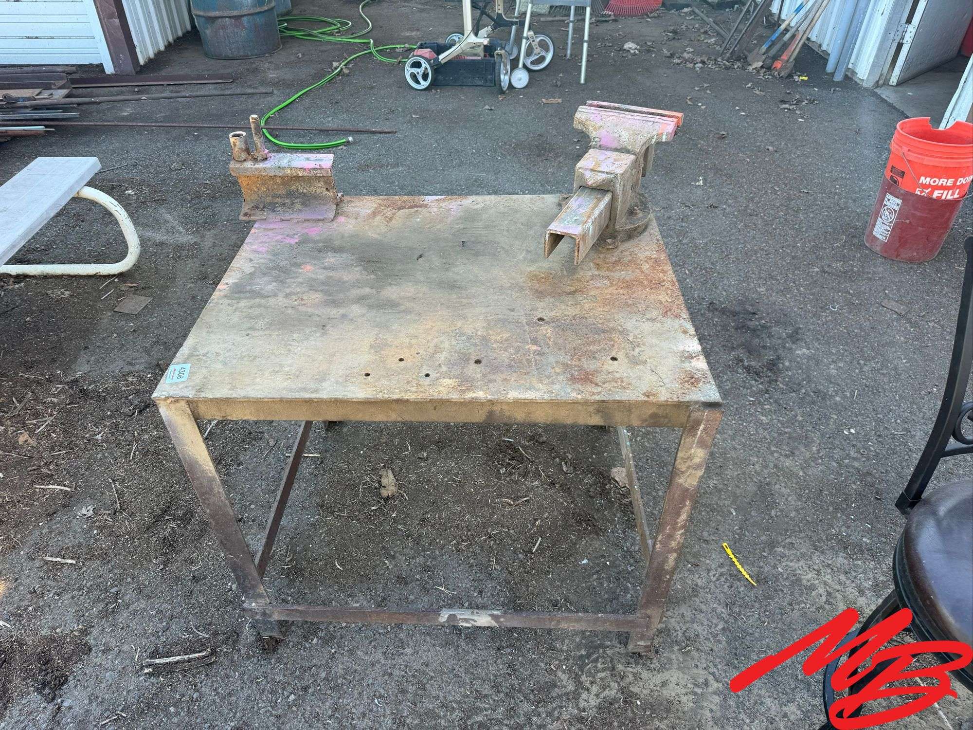 Vice on Metal Welding Table
