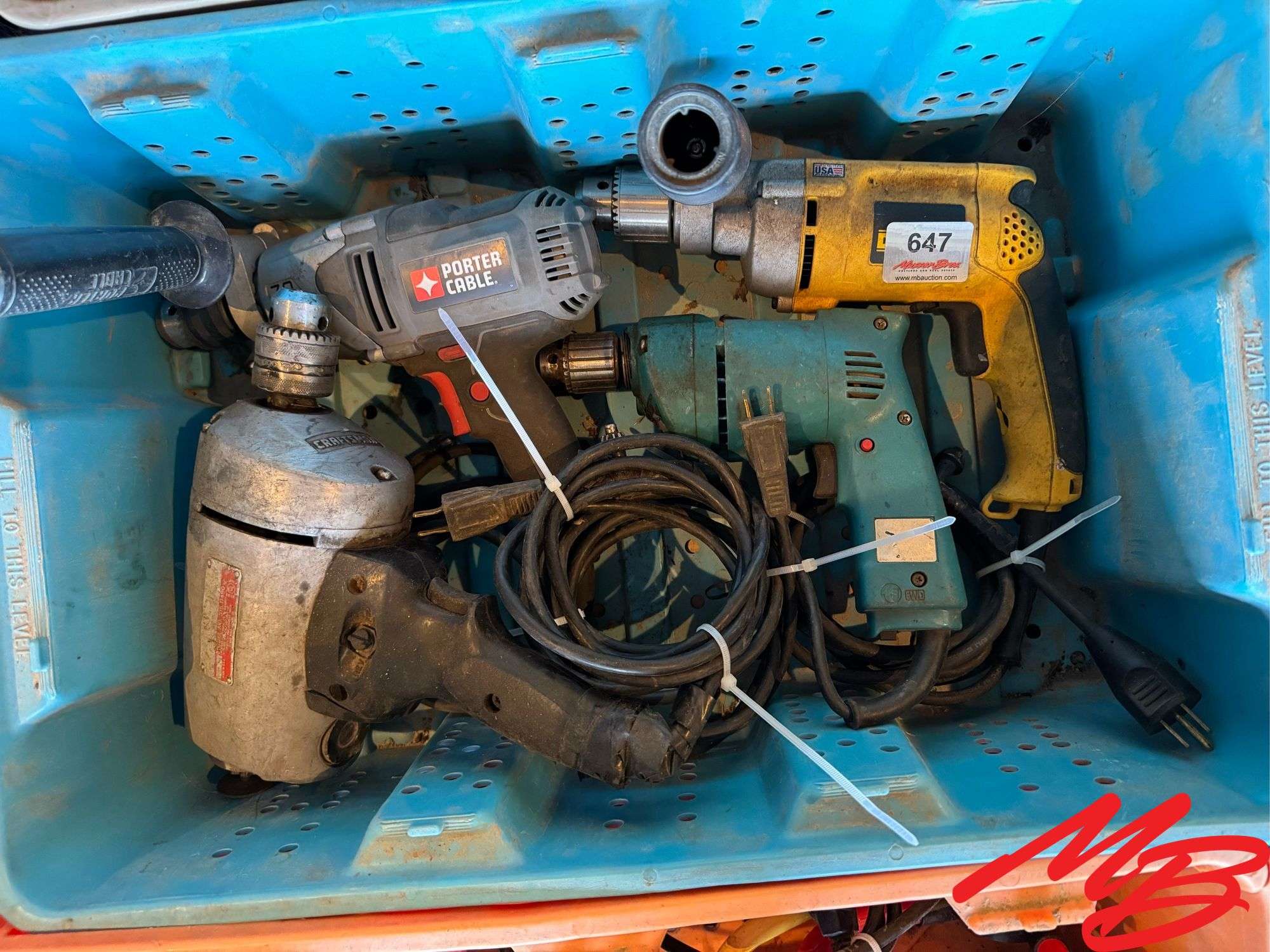 4 Corded Drills - Porter Cable, Dewalt, Craftsman
