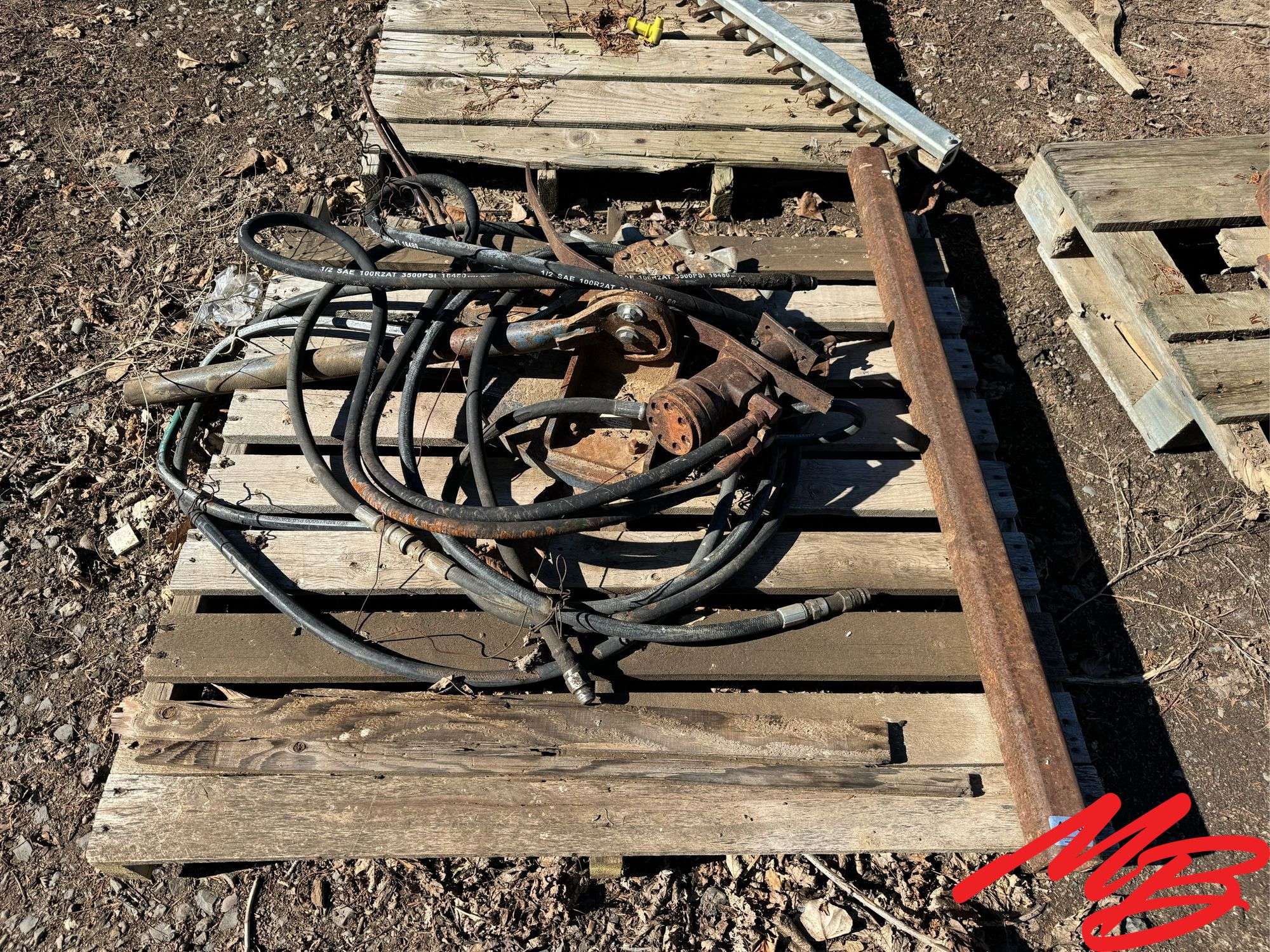3 Pallets - Hydraulic Hoses, Irrigation Parts, Etc.