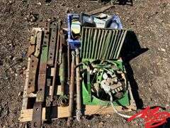 3 Pallets of John Deere Parts - Fenders, Tie Rods, Lights, Seat, Etc.