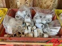 (6) Bins of PVC Irrigation Parts
