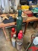 Oxy Acetylene Tanks on Cart with Extra Tanks