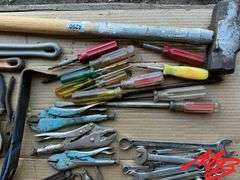 Assortment of Handtools - Wrenches, Hammers, Screw Drivers