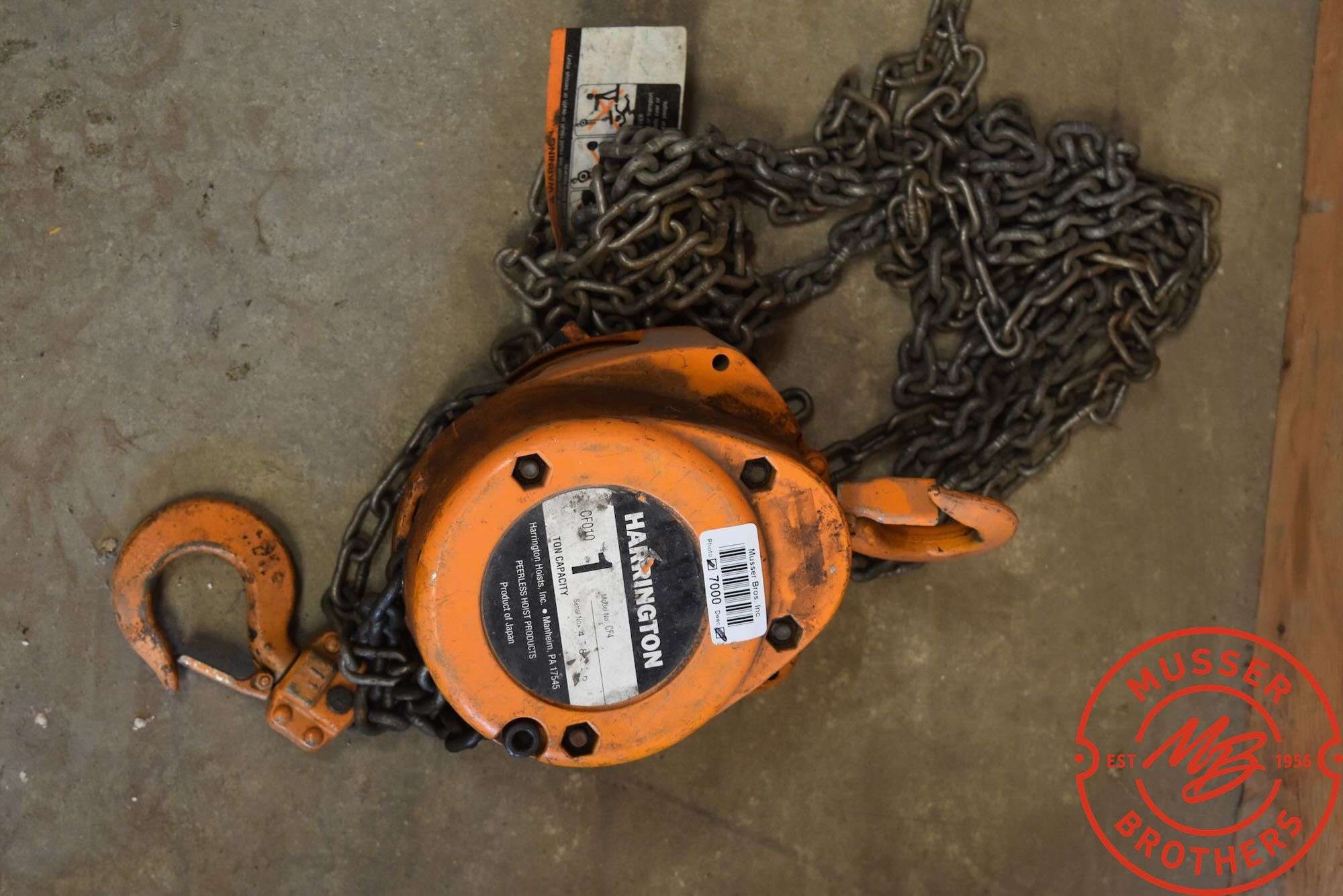 Harrington 1 ton Chain Hoist