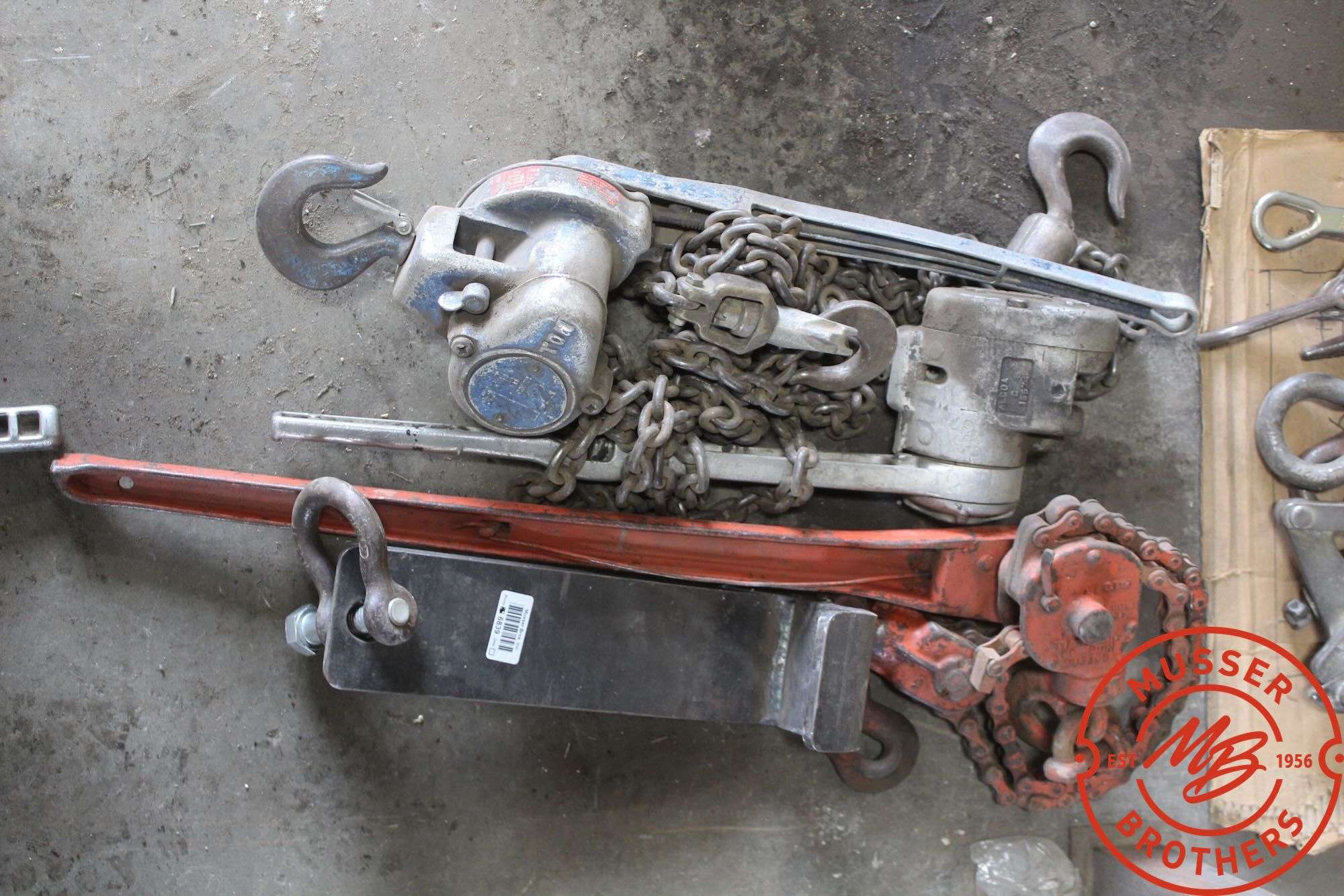 (2) 1.5 Ton Chain Come-Alongs