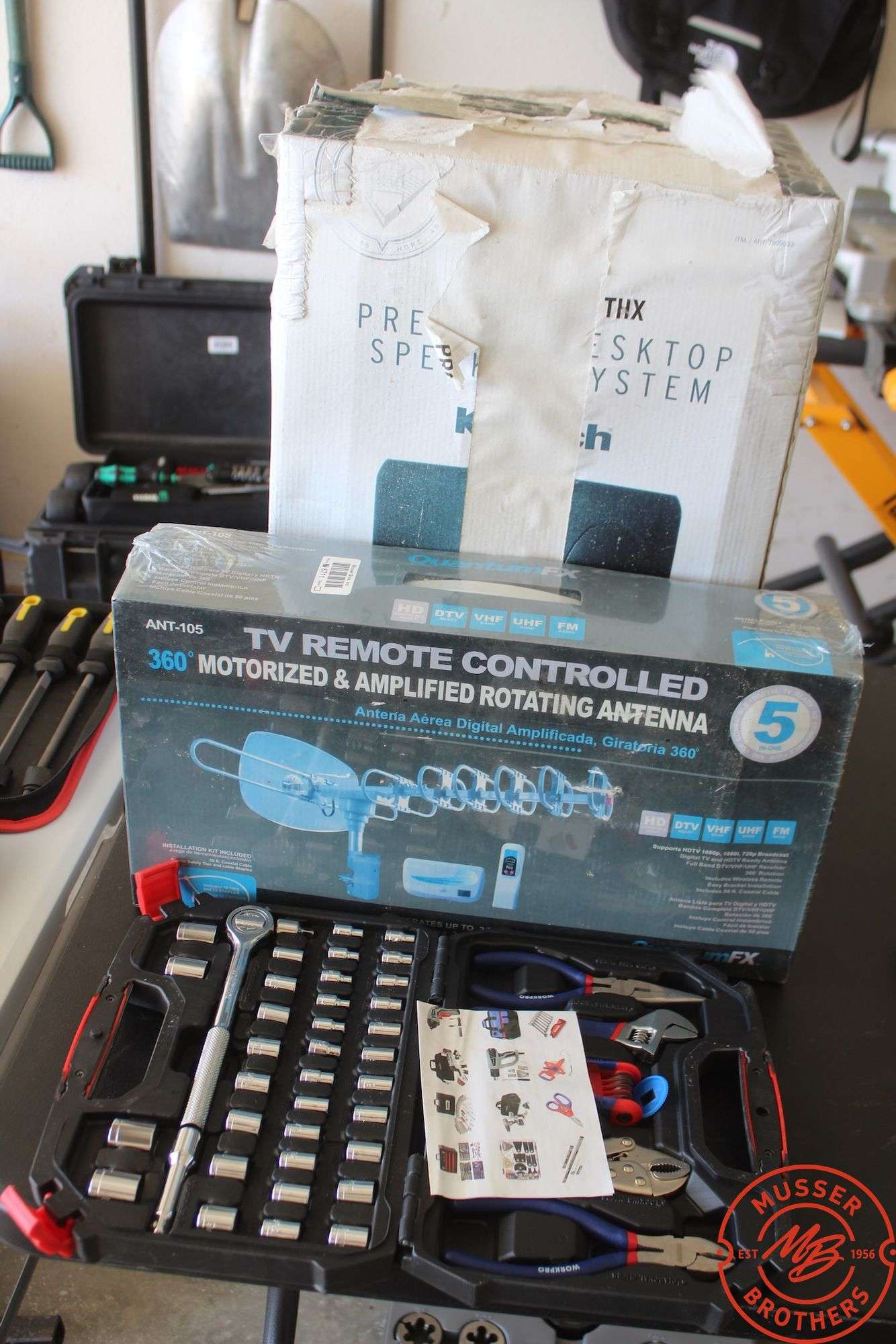 Tool Kit; Desktop Speaker System & TV Antenna