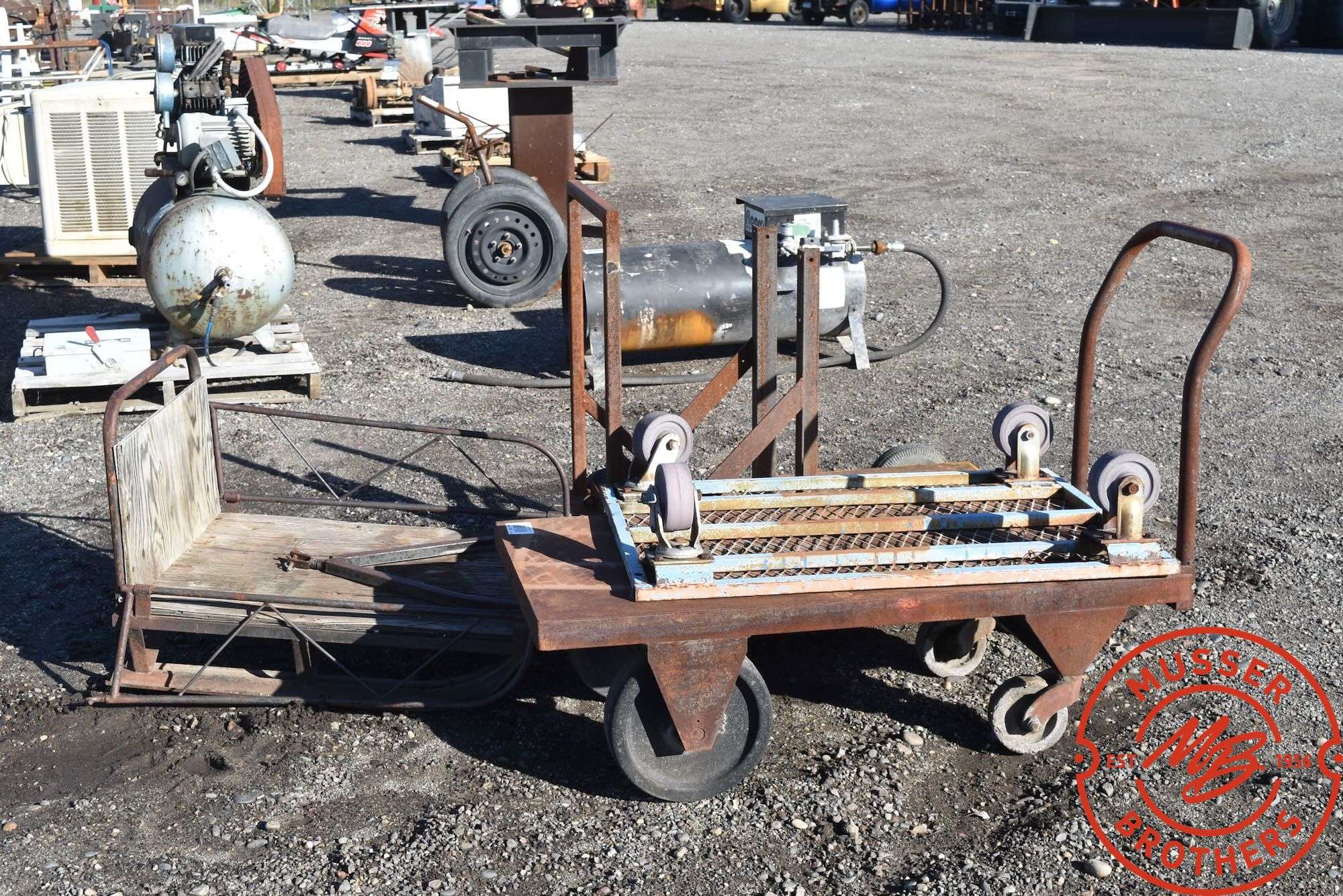 3-Trolley Carts + Antique Sled