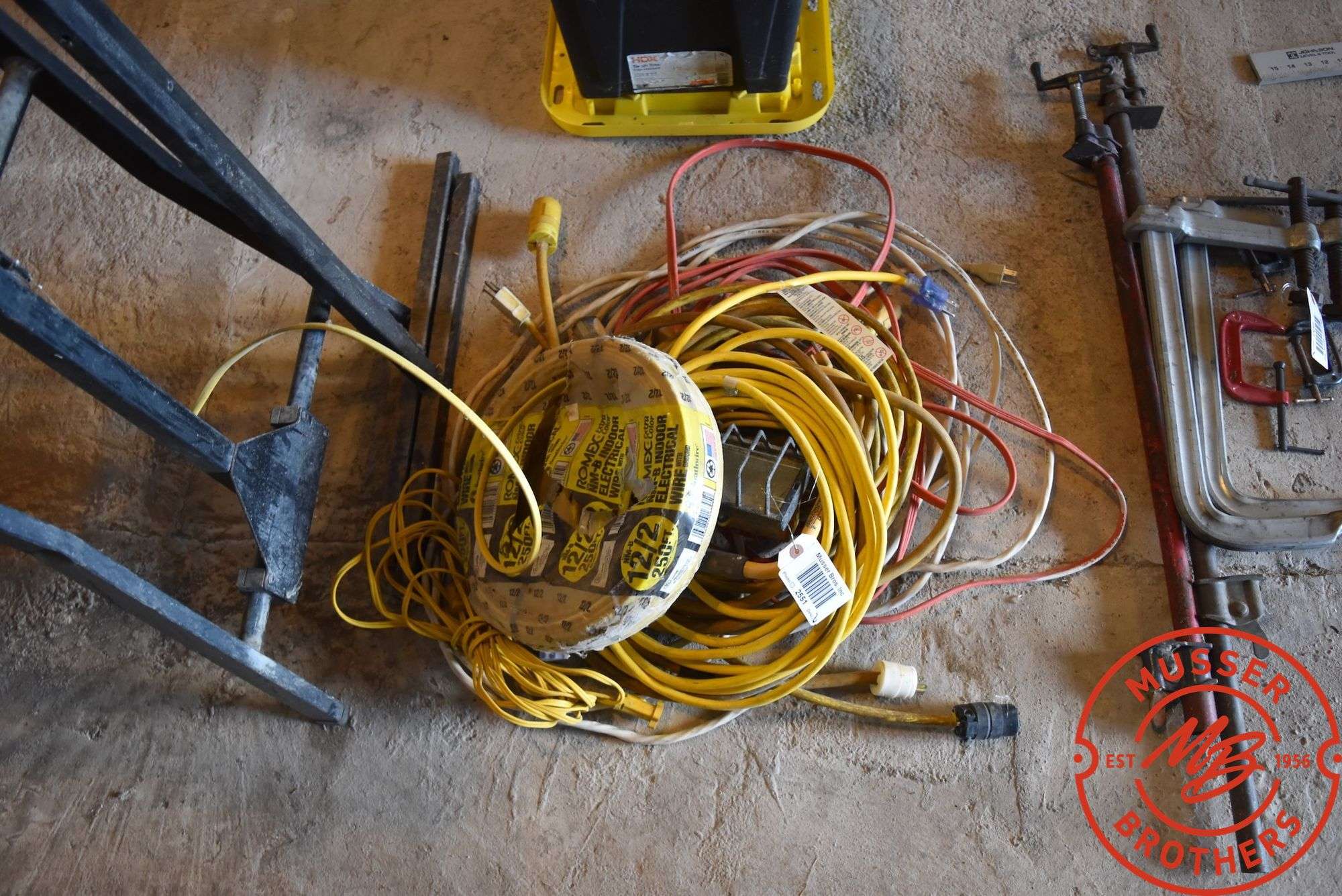 Assorted Electrical Cords & Partial Roll 12/2 Romex