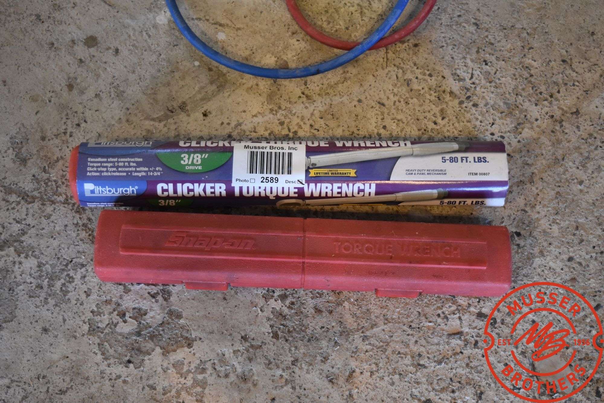 (2) Torque Wrenches - (1) Snap-On 3/8", 10-75 ft/lb, (1) Pittsburgh 3/8", 5-80 ft/lb