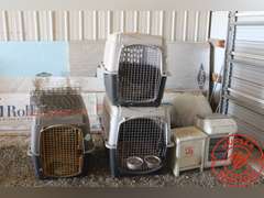 3-Animal Kennels, 2-Feeders + Litter Box