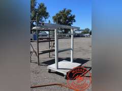 Steel Rack w/ rotating wheels