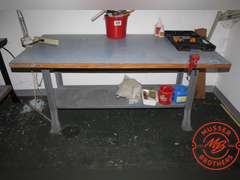 Work Table w/Small Vise w/Light 72"x36"x34"