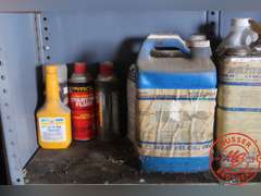 Steel Shelf w/Assorted Oils, etc.