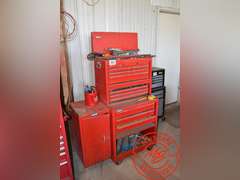 Stack-On Tool Chest on Rollers, Side Cabinet w/Tools & Accessories