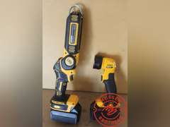 (3) 20v Job Lights w/DW Charger & (4) Aftermarket Batteries