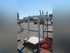 Steel Rack w/ rotating wheels