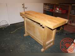WoodenWhite Gate Work Bench w/Vises, 20"x60"x34"