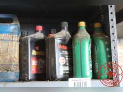 Steel Shelf w/Assorted Oils, etc.