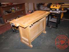WoodenWhite Gate Work Bench w/Vises, 20"x60"x34"