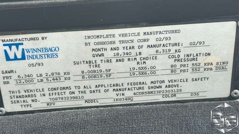 1993 Winnebago Rascal IKG34RQ