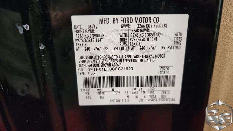 2012 Ford F150  Lariat
