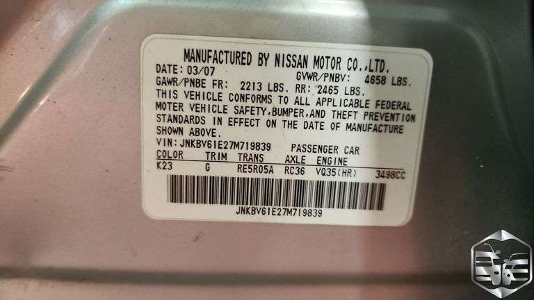 2007 Infiniti G35 Journey