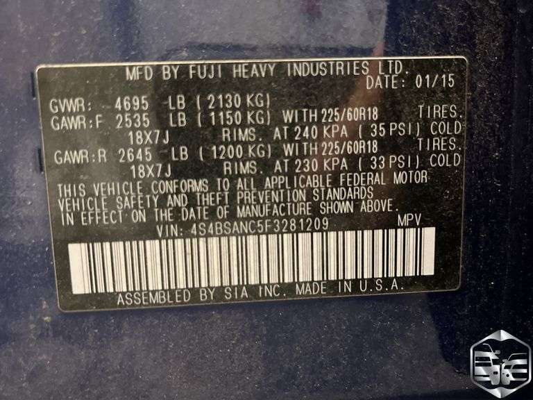 2015 Subaru Outback 2.5i Limited