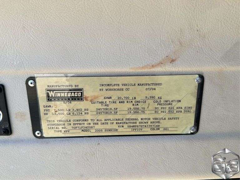 2004 Workhorse Chassis W22 Motorhome