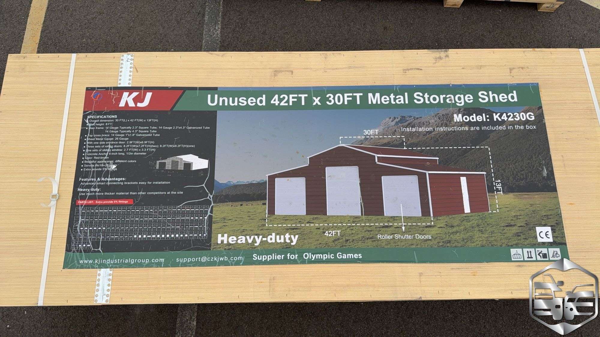 KJ 42' x 30' Metal Storage Shed K4230G - Trucks & Auto Auctions