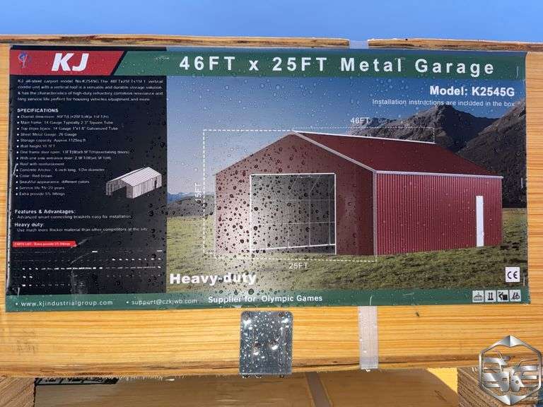 KJ 46' x 25' Metal Garage K2545G - Trucks & Auto Auctions