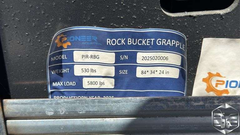 Pioneer Industrial Skid Steer Rock Bucket Grapple