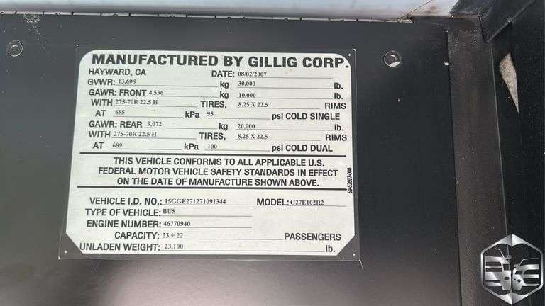 2007  Gillig  Bus