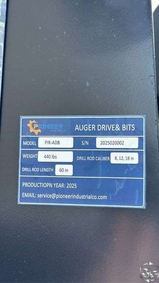 Pioneer Industrial Skid Steer Auger Drive and Bits
