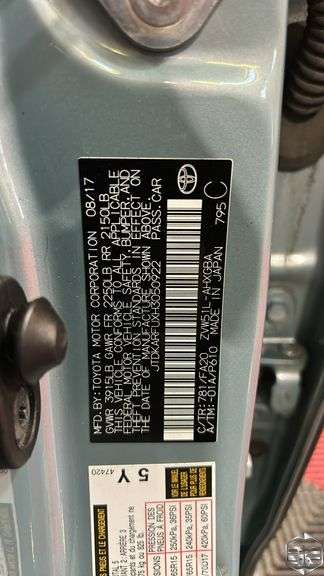 2017  Toyota  Prius   Three