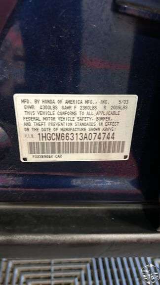2003  Honda  Accord  LX